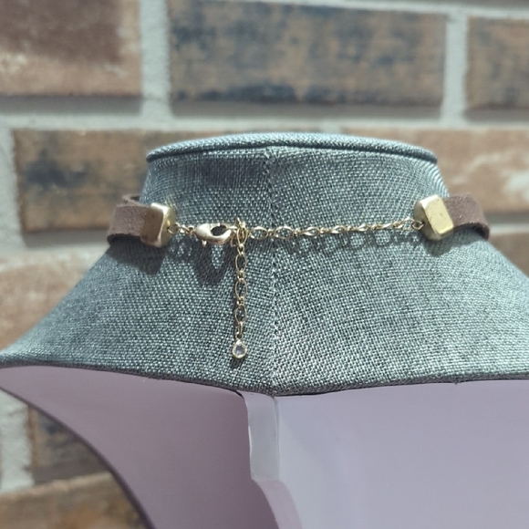 Large Statement Leather & Gold-Tone Heart Necklace – Double Strand Cord - Picture 7 of 14